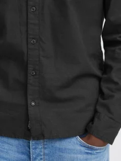 BLEND Hemden<Herren Langarmhemd - BHSHIRT schwarz uni