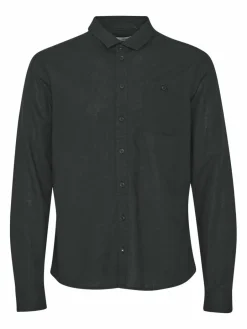 BLEND Hemden<Herren Langarmhemd - BHSHIRT schwarz uni