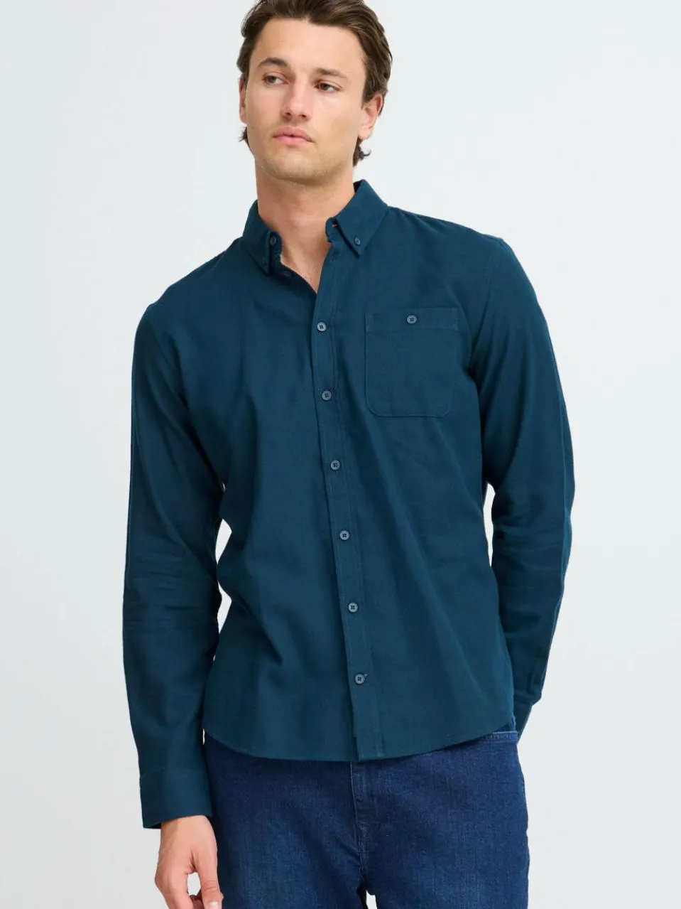 BLEND Hemden<Herren Langarmhemd - BHShirt blau uni