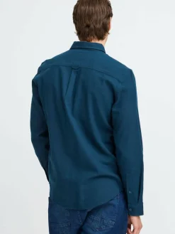 BLEND Hemden<Herren Langarmhemd - BHShirt blau uni