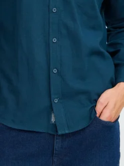 BLEND Hemden<Herren Langarmhemd - BHShirt blau uni