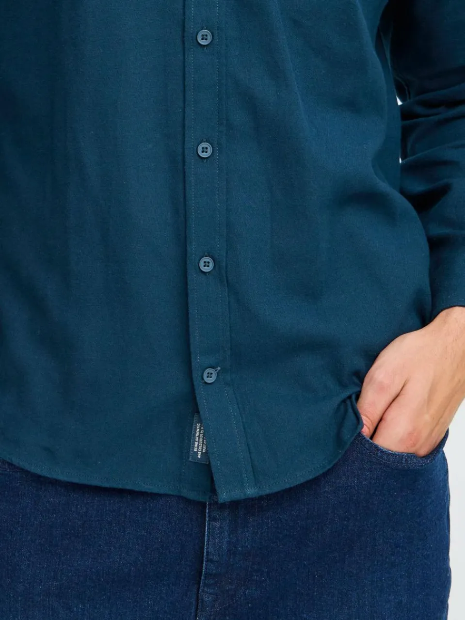 BLEND Hemden<Herren Langarmhemd - BHShirt blau uni