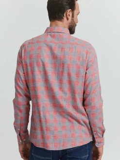 FQ1924 Hemden<Herren Langarmhemd - FQYunus rot kariert