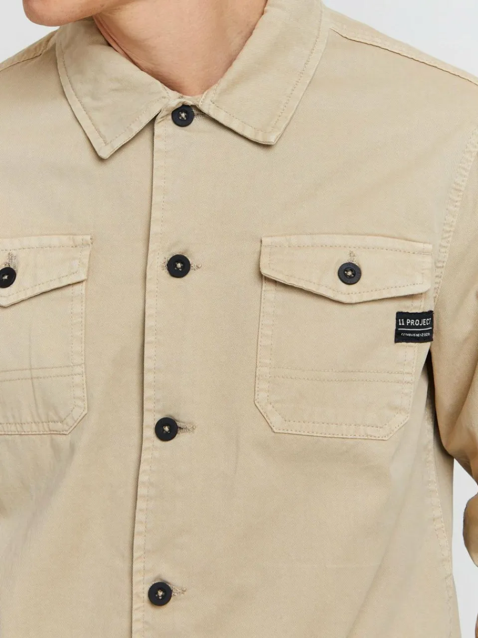 11 Project Hemden<Herren Langarmhemd - PRJohann beige uni