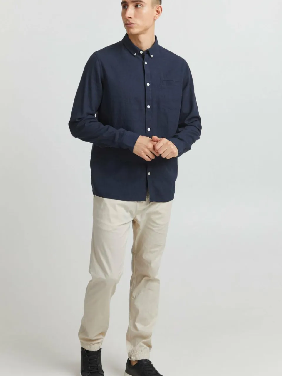 Herren Solid Hemden>Herren Langarmhemd - SDAllan