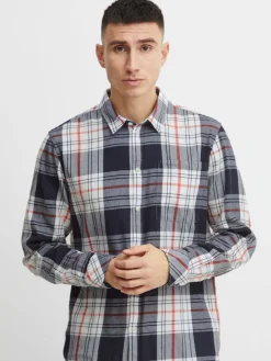 Solid Hemden<Herren Langarmhemd - SDEsdras blau kariert