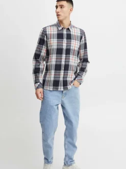 Solid Hemden<Herren Langarmhemd - SDEsdras blau kariert