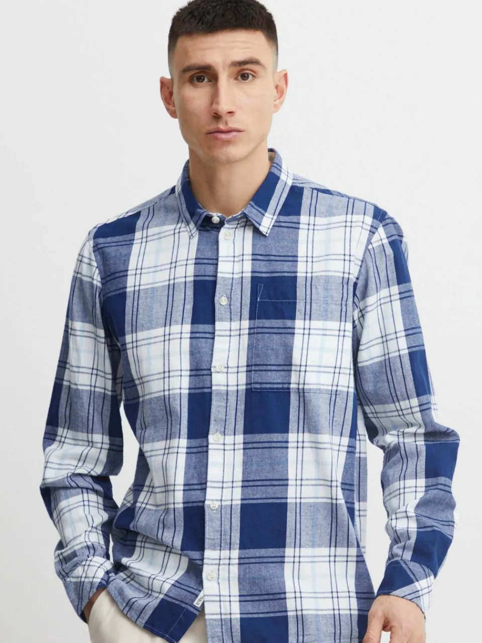 Herren Solid Hemden>Herren Langarmhemd - SDEsdras