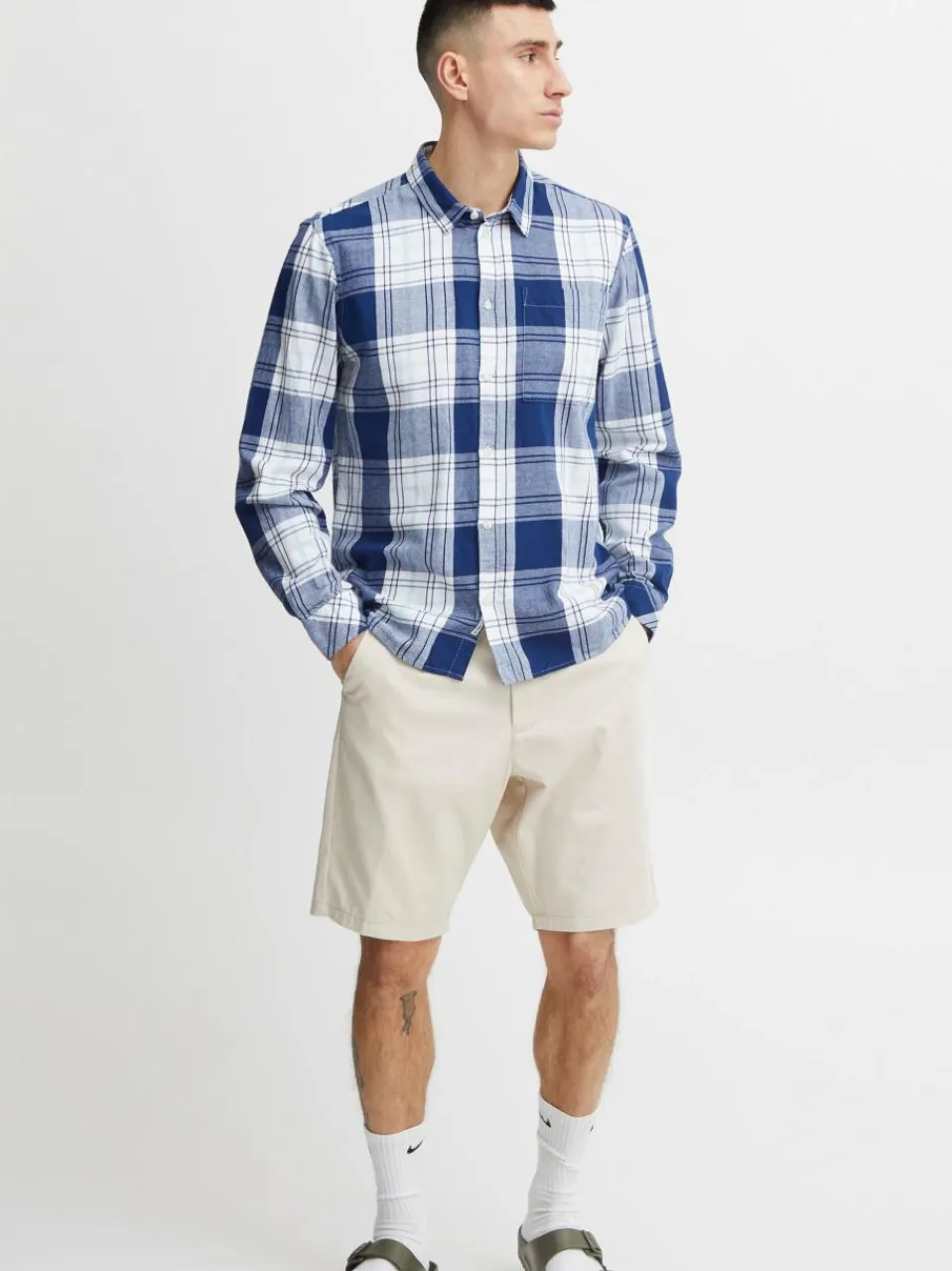 Herren Solid Hemden>Herren Langarmhemd - SDEsdras