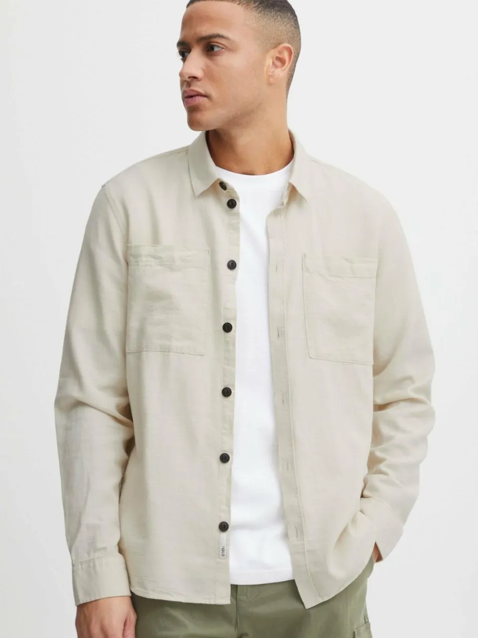 Herren Solid Hemden>Herren Langarmhemd - SDFennec