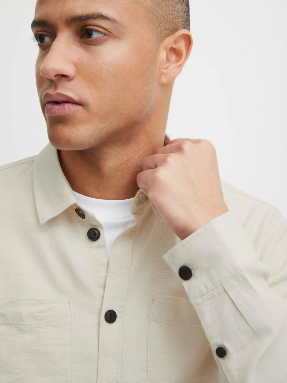 Herren Solid Hemden>Herren Langarmhemd - SDFennec