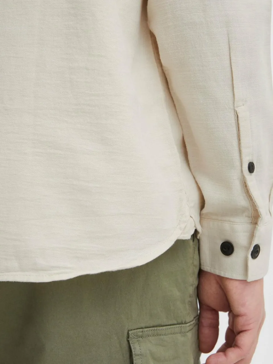 Herren Solid Hemden>Herren Langarmhemd - SDFennec