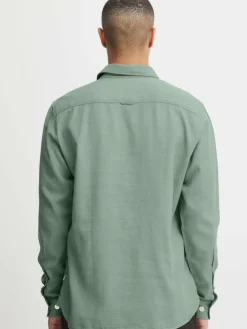 Solid Hemden<Herren Langarmhemd - SDFennec grün uni