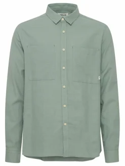 Solid Hemden<Herren Langarmhemd - SDFennec grün uni