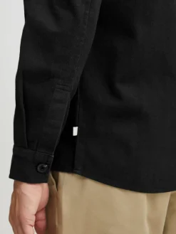 Solid Hemden<Herren Langarmhemd - SDFidel schwarz uni