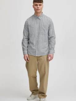 Solid Hemden<Herren Langarmhemd - SDGamal blau gemustert