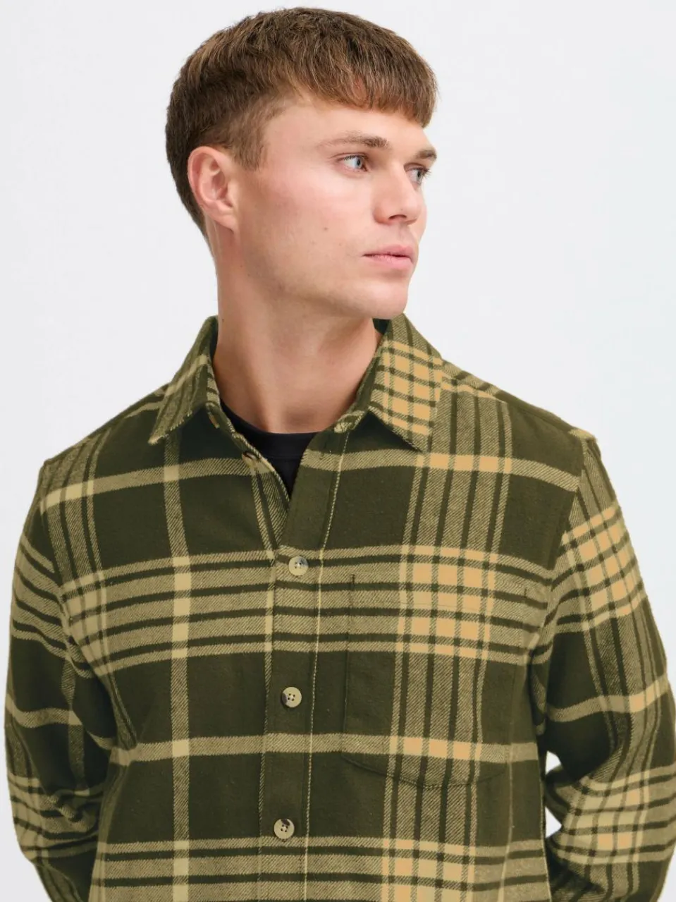 Herren Solid Hemden>Herren Langarmhemd - SDNAB