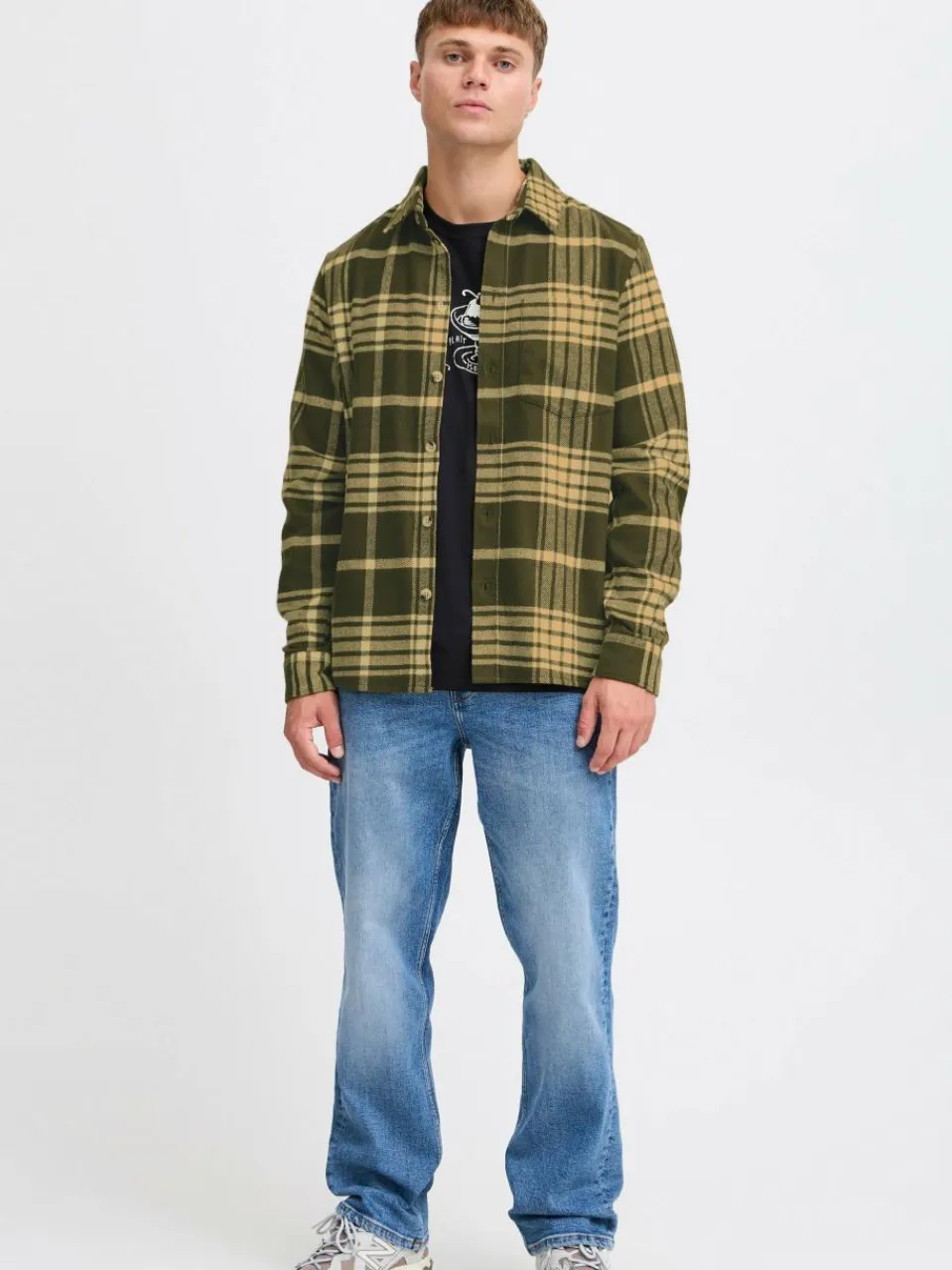 Herren Solid Hemden>Herren Langarmhemd - SDNAB