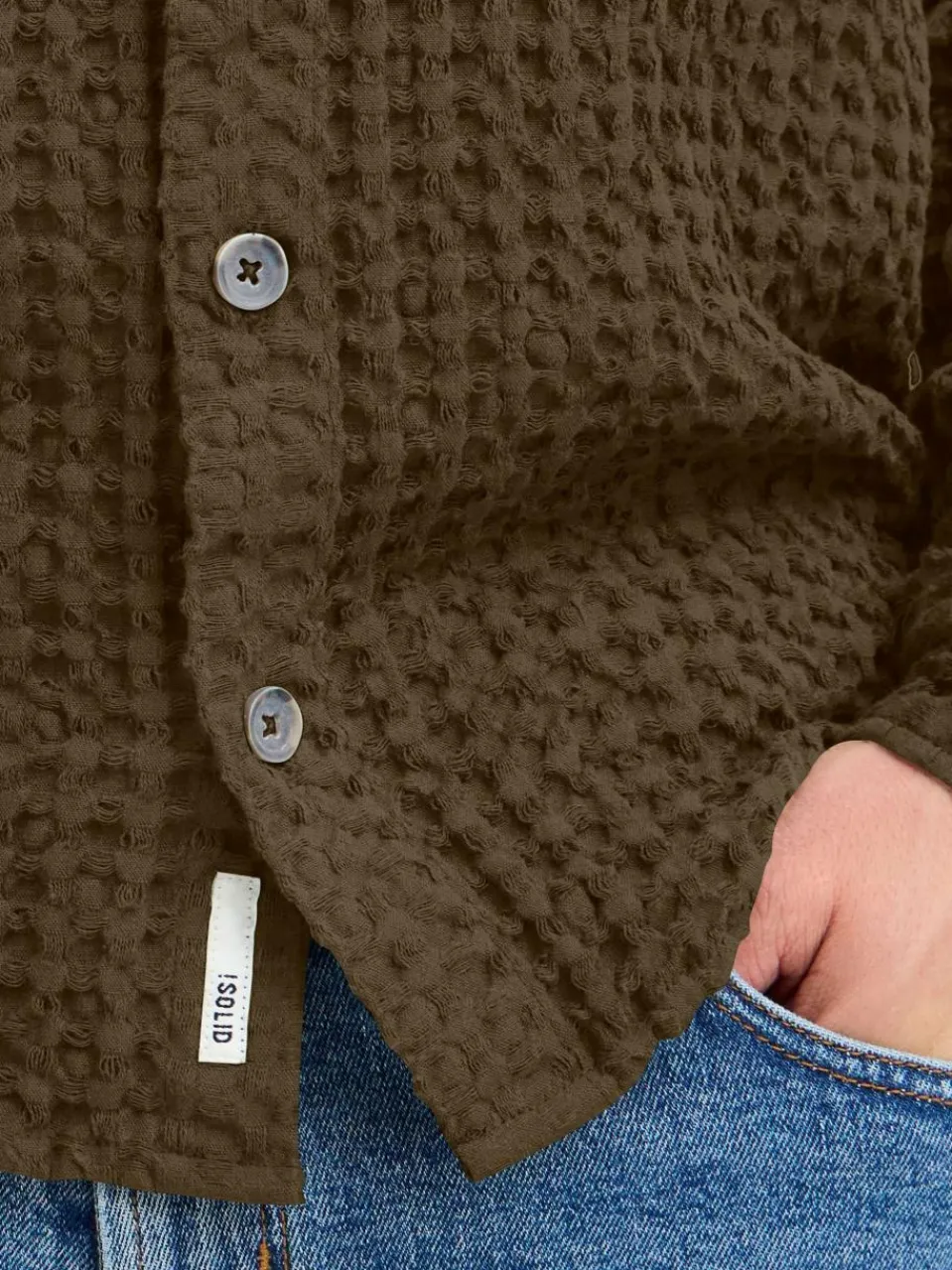 Herren Solid Hemden>Herren Langarmhemd - SDNELIX