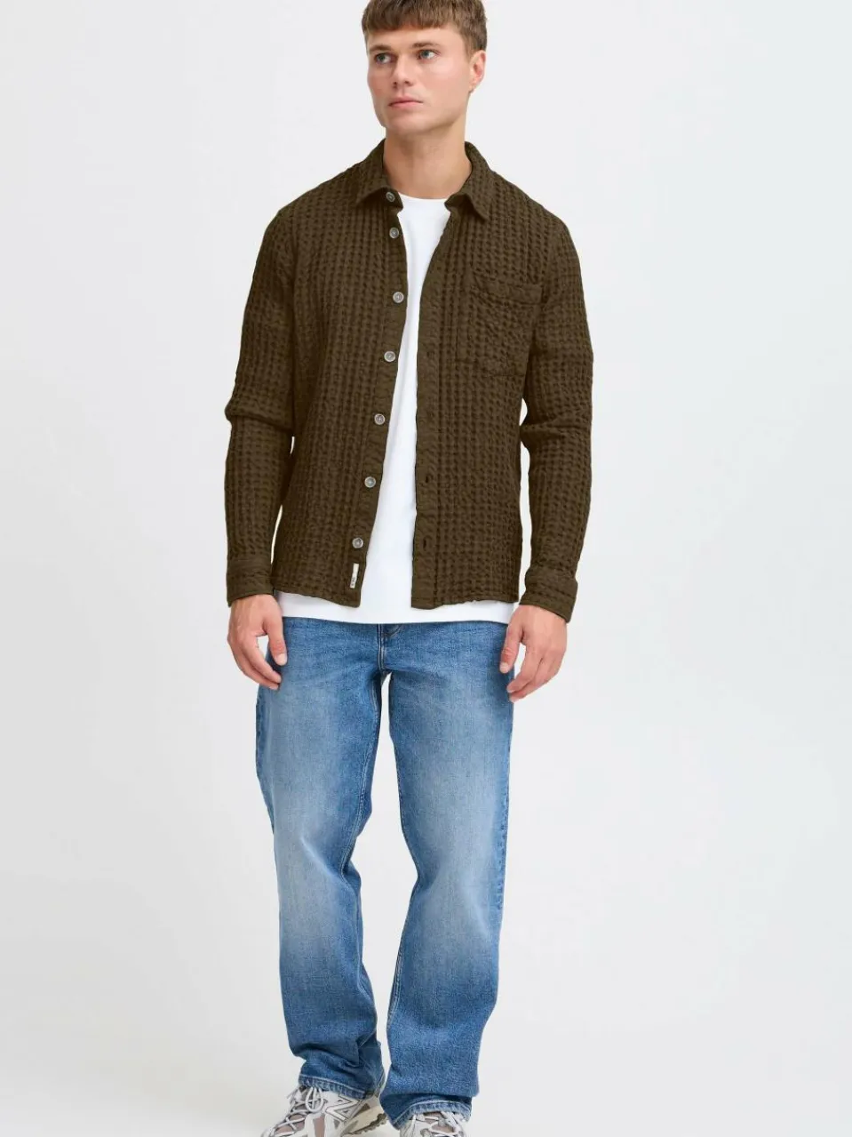 Herren Solid Hemden>Herren Langarmhemd - SDNELIX