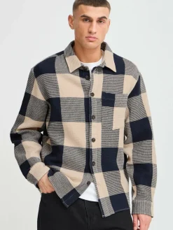 Solid Hemden<Herren Langarmhemd - SDOLIVER blau kariert