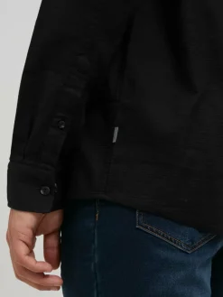 Solid Hemden<Herren Langarmhemd - SDTim schwarz uni