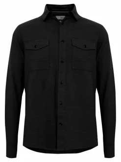 Solid Hemden<Herren Langarmhemd - SDTim schwarz uni