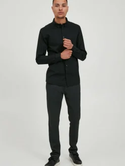 Solid Hemden<Herren Langarmhemd - SDTyler schwarz uni