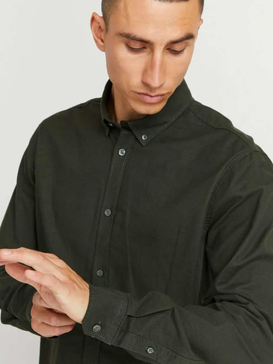 Herren Solid Hemden>Herren Langarmhemd - SDVal