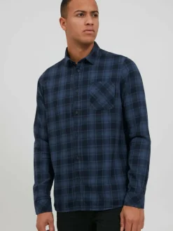 Solid Hemden<Herren Langarmhemd - SDVarick blau kariert