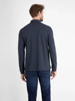 LERROS Poloshirts<Herren Langarm-Poloshirt marine uni
