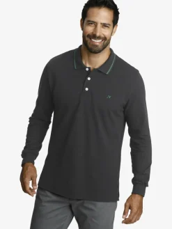 Jan Vanderstorm Poloshirts<Herren Langarm-Poloshirt - ELLIS grau uni