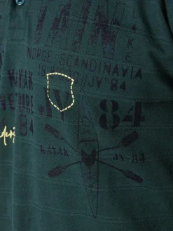 Jan Vanderstorm Poloshirts<Herren Langarm-Poloshirt - MAKSE grün bedruckt