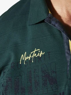 Jan Vanderstorm Poloshirts<Herren Langarm-Poloshirt - MAKSE grün bedruckt