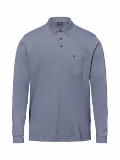 Herren Ragman Poloshirts>Herren Langarm-Poloshirt - bügelleicht