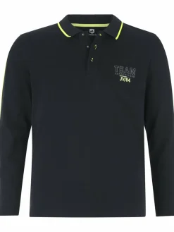Jan Vanderstorm Poloshirts<Herren Langarm-Poloshirt - SIGURDHILD schwarz bedruckt