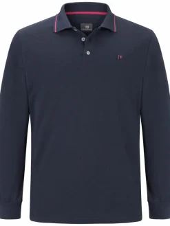 Jan Vanderstorm Poloshirts<Herren Langarm-Poloshirt - ELLIS blau uni