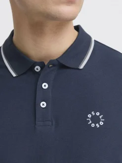 Solid Poloshirts<Herren Langarm-Poloshirt - SDHANGOR blau uni