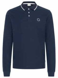 Solid Poloshirts<Herren Langarm-Poloshirt - SDHANGOR blau uni