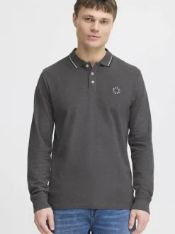 Herren Solid Poloshirts>Herren Langarm-Poloshirt - SDHANGOR