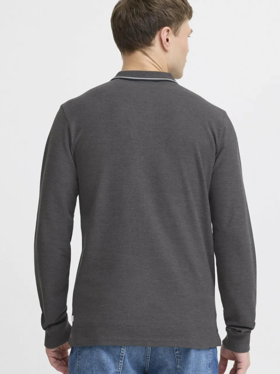 Herren Solid Poloshirts>Herren Langarm-Poloshirt - SDHANGOR