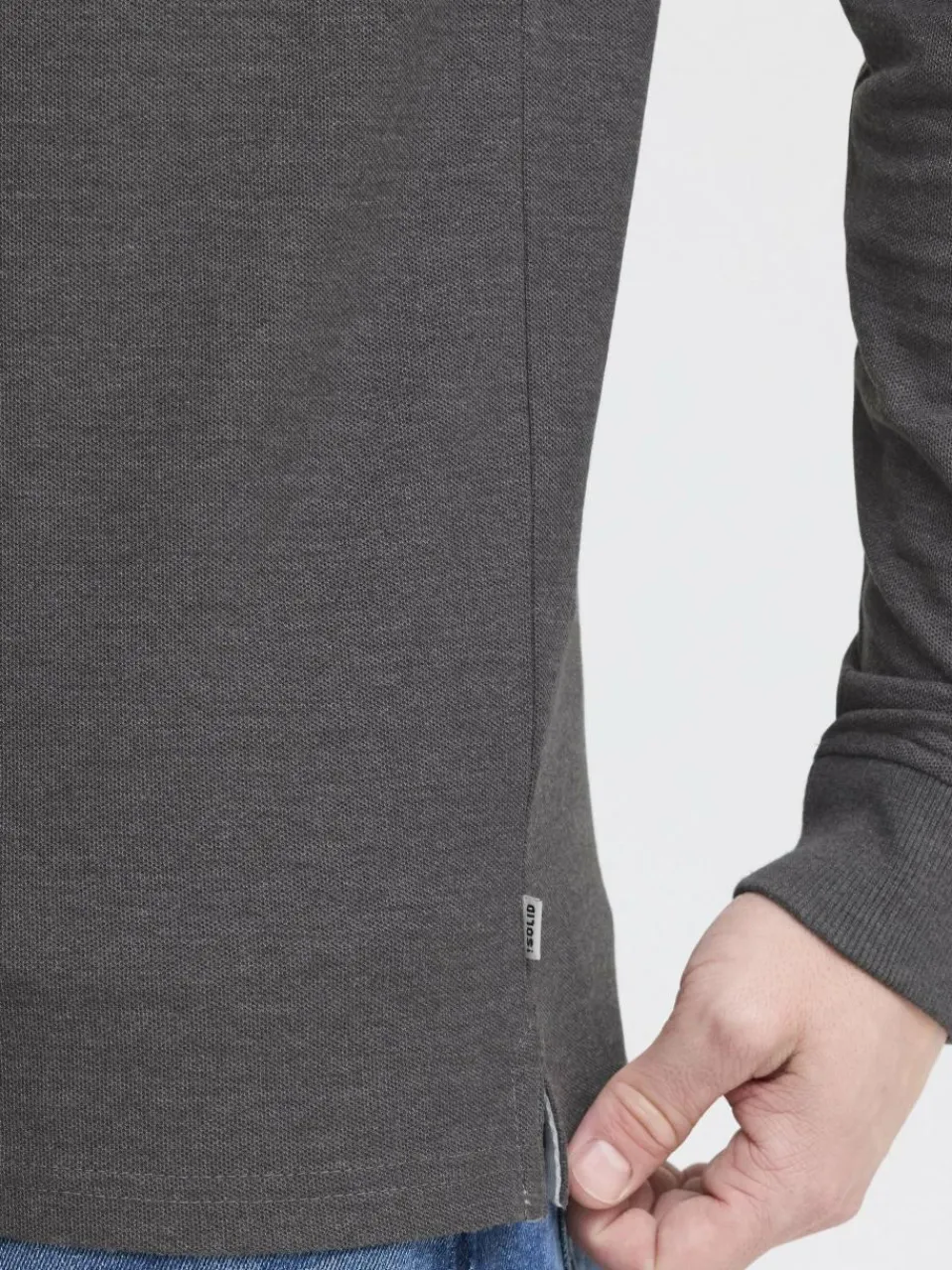 Herren Solid Poloshirts>Herren Langarm-Poloshirt - SDHANGOR