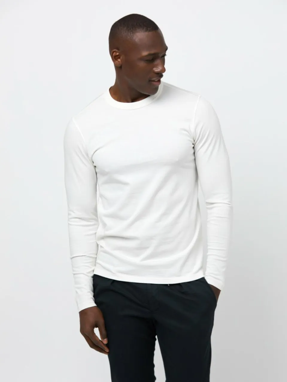 Profuomo Shirts<Herren Langarmshirt weiß uni