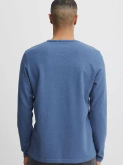 BLEND Shirts<Herren Langarmshirt blau meliert