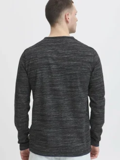 BLEND Shirts<Herren Langarmshirt - BHJEFF schwarz meliert