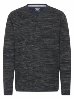 BLEND Shirts<Herren Langarmshirt - BHJEFF schwarz meliert