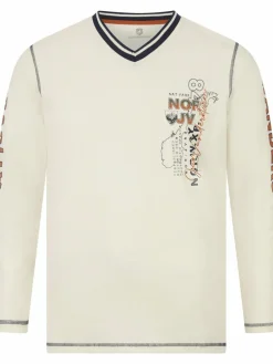 Jan Vanderstorm Shirts<Herren Langarmshirt - RAGNHILD vanille bedruckt