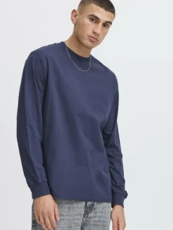 Solid Shirts<Herren Langarmshirt - SDREYNALDO blau uni