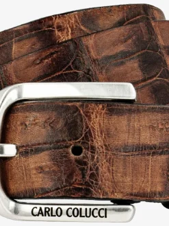 Carlo Colucci Gürtel & Hosenträger<Herren Ledergürtel - Ciaghi braun uni