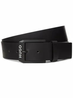 HUGO Gürtel & Hosenträger<Herren Ledergürtel - Gelio schwarz uni